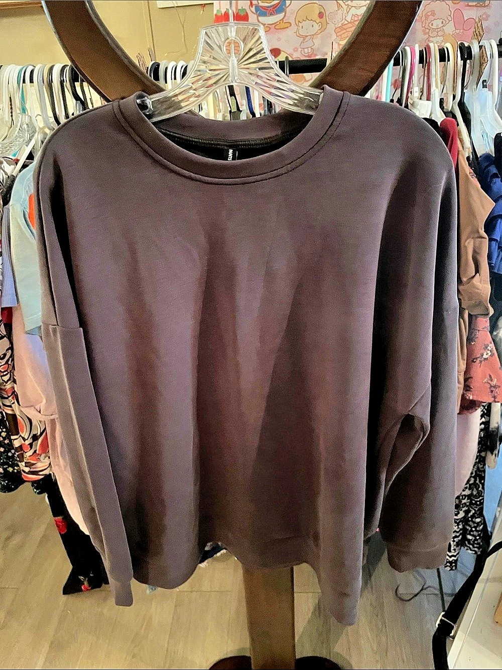 LazyPants Women's Luxe Crewneck Sweatshirt Purple XL